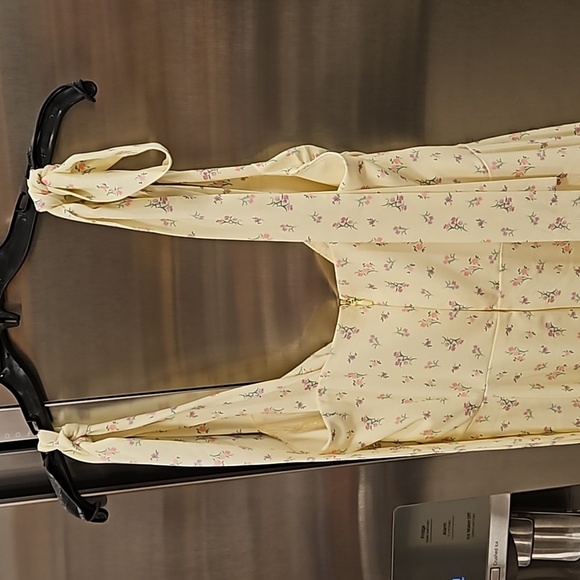 💕HOUSE OF CB💕 Alicia Midi Sundress ~ Lemon Floral Print Large - Picture 15 of 16